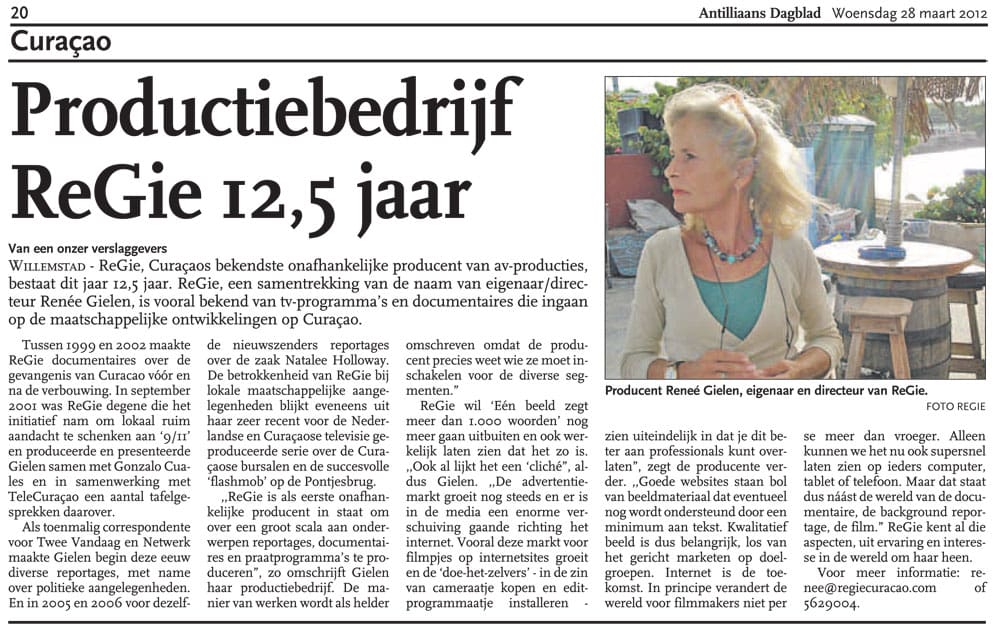 Productiebedrijf ReGie 12,5 jaar